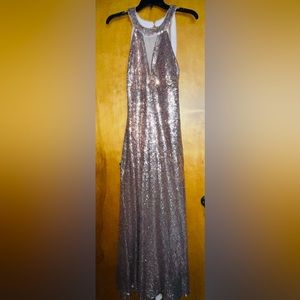 Night way brand golden pink sequin prom dress